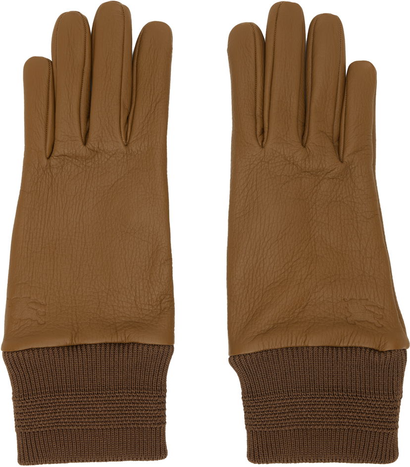 Rokavice Burberry Leather Gloves Rjava | 8095572