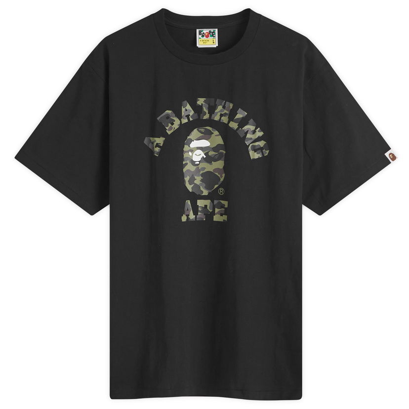 Majica BAPE A Bathing Ape 1st Camo College T-Shirt Črna | 001TEK301008M-BKG