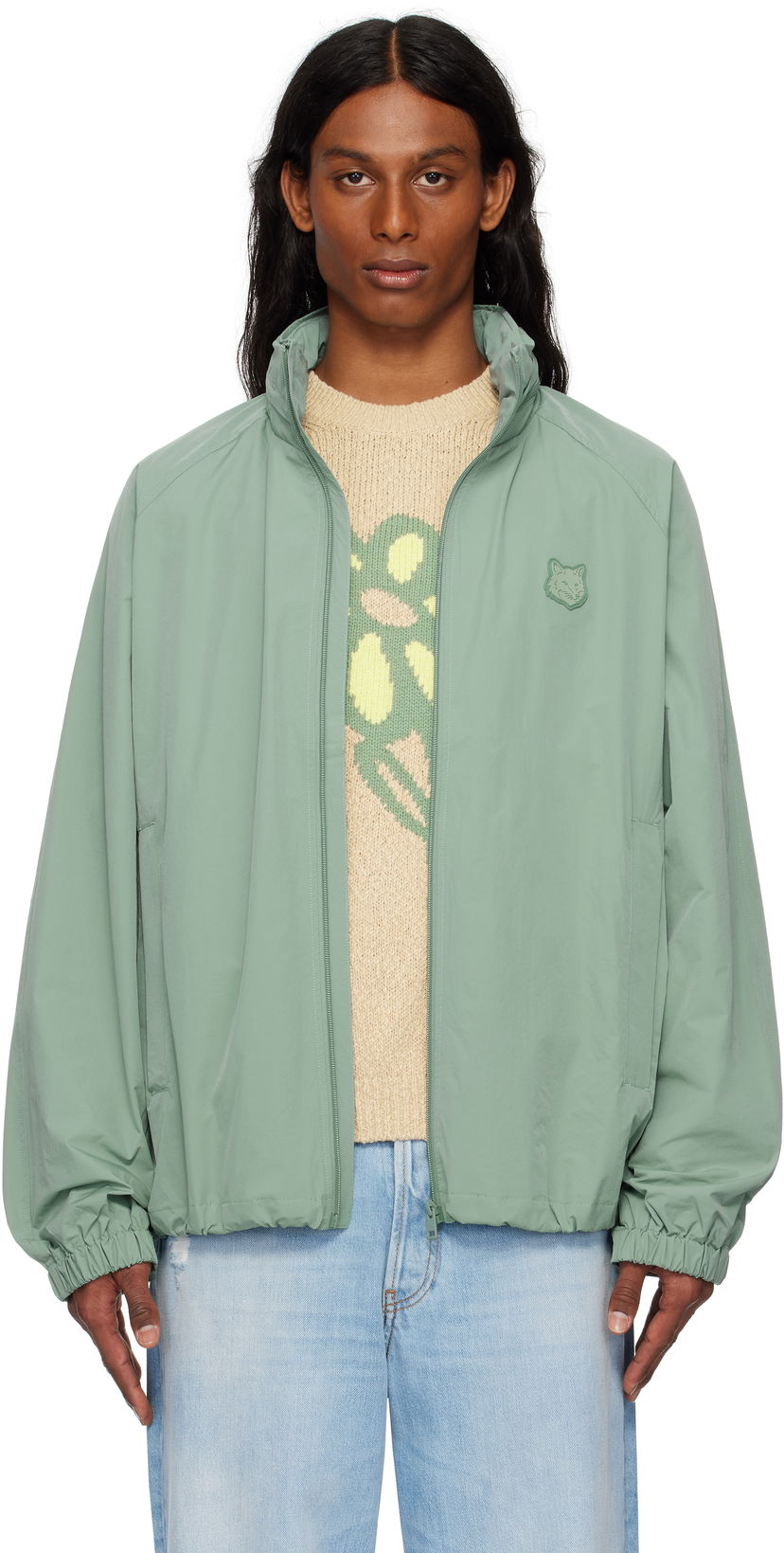 Vetrovka MAISON KITSUNÉ Maison Kitsuné Windbreaker Jacket Zelena | OM02201WQ4045