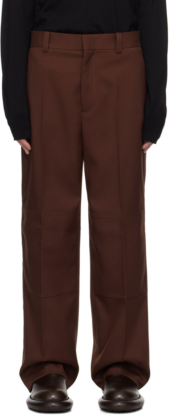 Hlače Jil Sander Jil Sander Paneled Trousers Rjava | J22KA0131_J70001