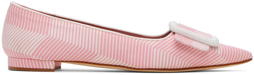 Modni dodatki Manolo Blahnik Manolo Blahnik Maysale Buckle Ballerina Flats Roza | 124-2513-0003