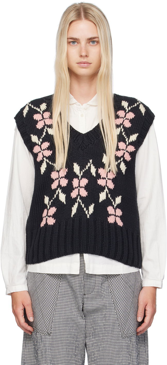 Telovnik YMC YMC Heidi Floral Knit Vest Črna | Q8WMA