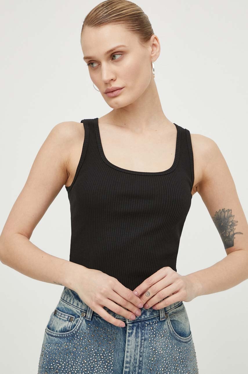 Majica brez rokavov Samsoe Samsoe Samsoe Samsoe SAAMANZA Ribbed Square Neck Tank Top Črna | F10000006, 0