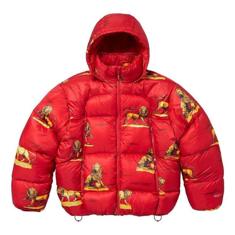 Puhovka Supreme Lions Print  Puffer Jacket Rdeča | SUP-FW23-196