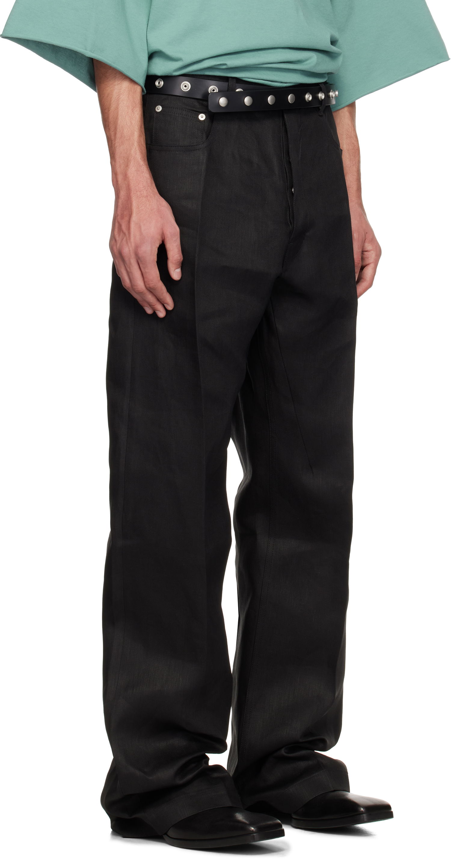 Hlače Rick Owens Rick Owens Hollywood Geth Trousers Črna | RU01E5333 TWL, 1