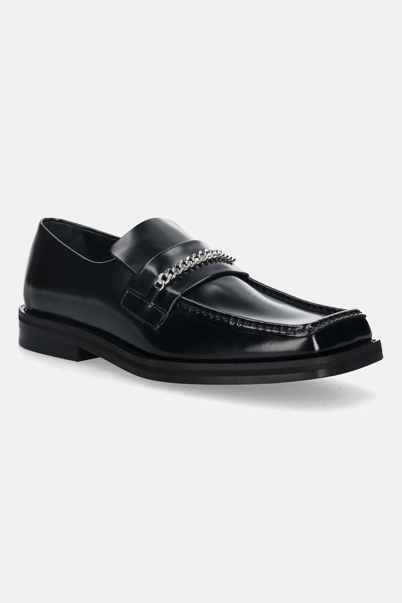 Superge in čevlji Martine Rose Martine Rose Patent Square Toe Chain Loafer Črna | 1026LP11001M