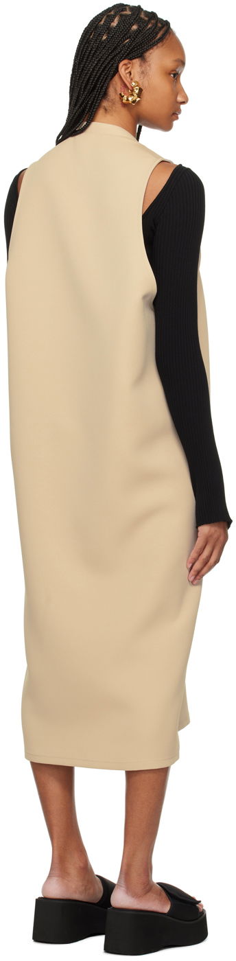Obleke Courrèges Courrèges Holistic Midi Dress Bež | 124CRO367PL0007, 2