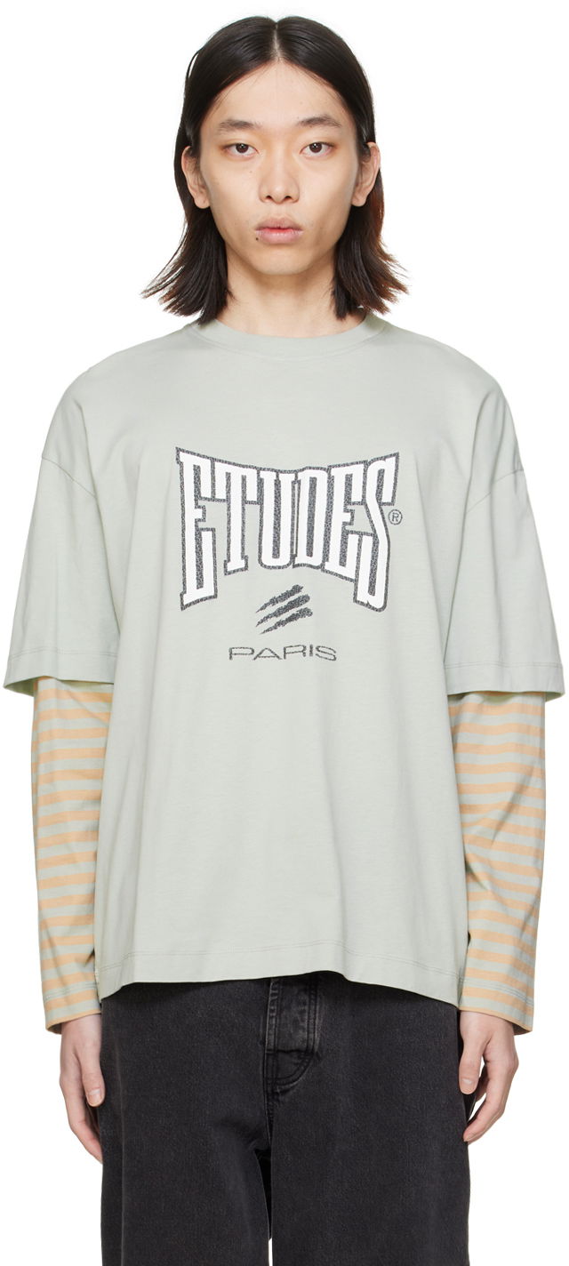 Majica Études Études Boxing Pigeon Long Sleeve T-Shirt Zelena | E24MM182A00741