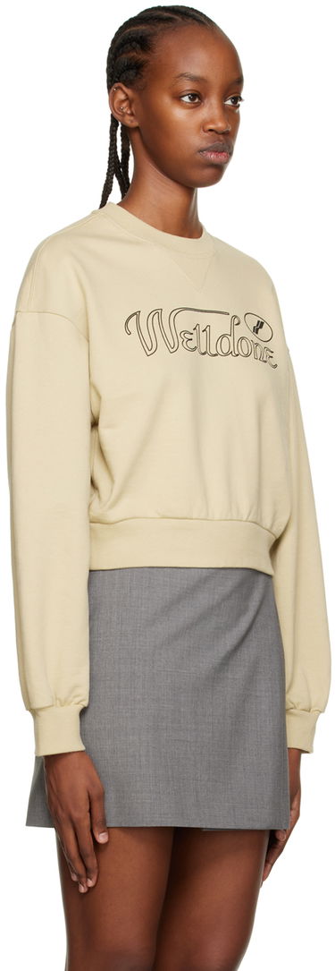 Pulover We11done Cursive Crop Sweatshirt Bež | WD-TS3-22-860-W-BG, 1