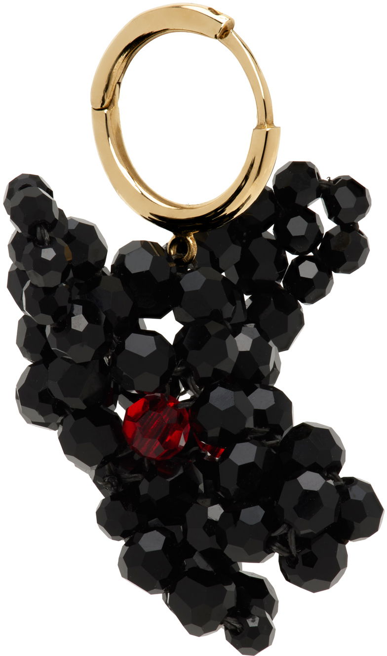 Uhani Simone Rocha Simone Rocha Beaded Creature Single Earring Črna | ERG511 0903, 1