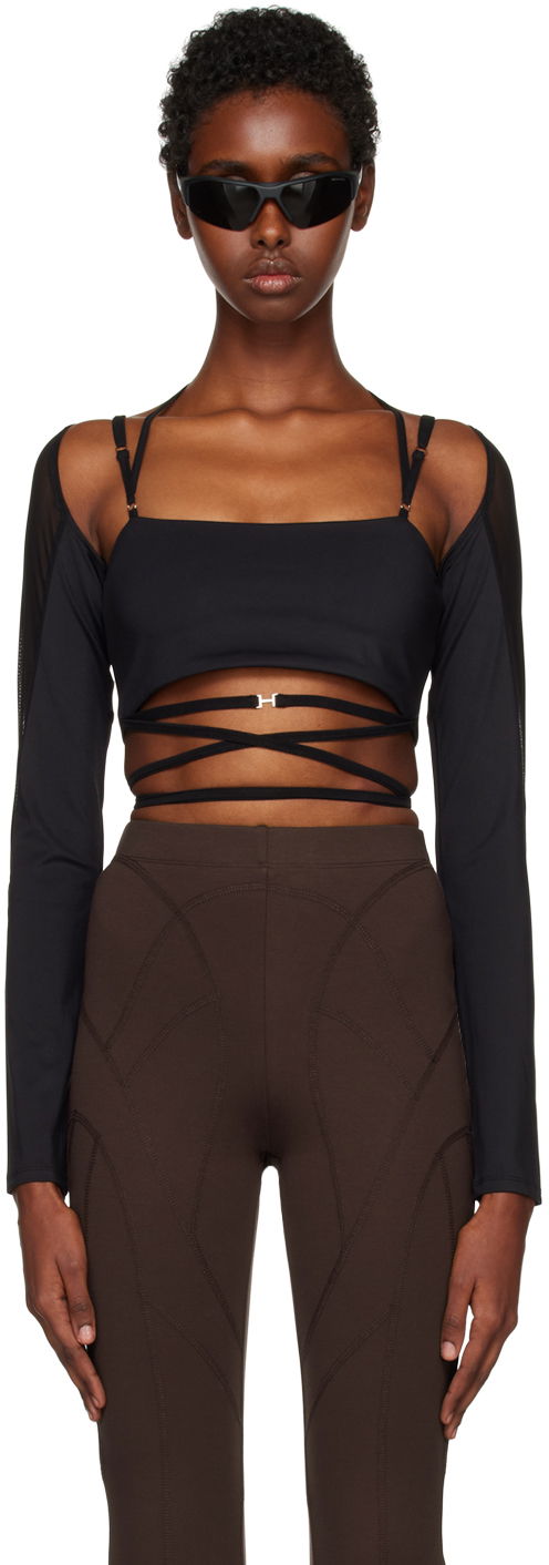 Majica brez rokavov HELIOT EMIL Alike Long Sleeve Wrap Top Črna | AW22_W_13_030_M08_BLK01, 0