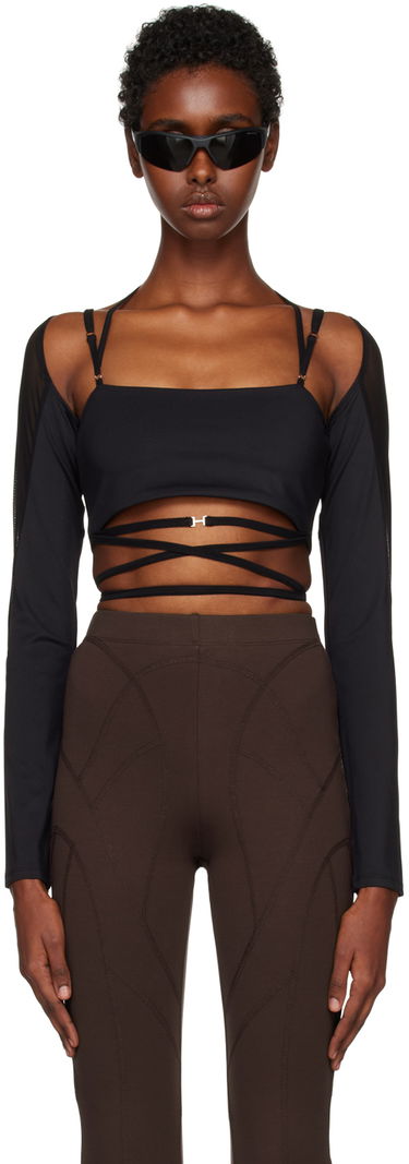 Majica brez rokavov HELIOT EMIL Alike Long Sleeve Wrap Top Črna | AW22_W_13_030_M08_BLK01, 0
