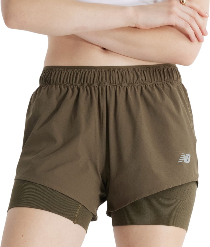 Kratke hlače New Balance RC 2-in-1 Short 3" Zelena | ws41287-dmo