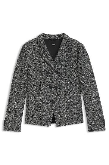 Jakna BOSS Regular-fit blazer in herringbone tweed Večbarvna | 50548306