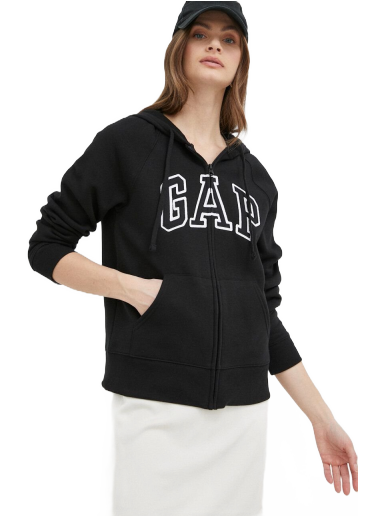 Pulover GAP Logo Full-Zip Hoodie Črna | 463503.02TRUEBLAC