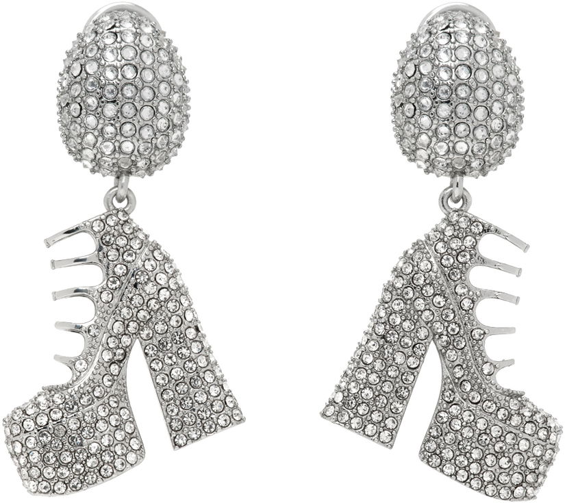 Uhani Marc Jacobs Marc Jacobs Kiki Crystal Platform Boots Drop Earrings Kovinski | 2R3JER001J77