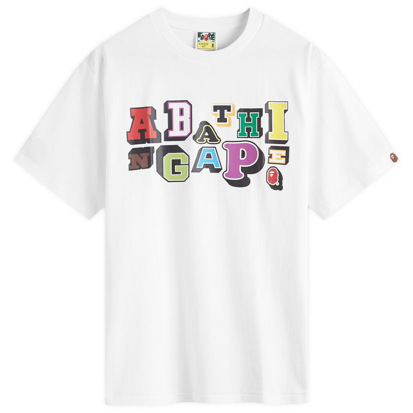 Majica BAPE Varsity Font T-Shirt Bela | 001TEK301054M-WHT