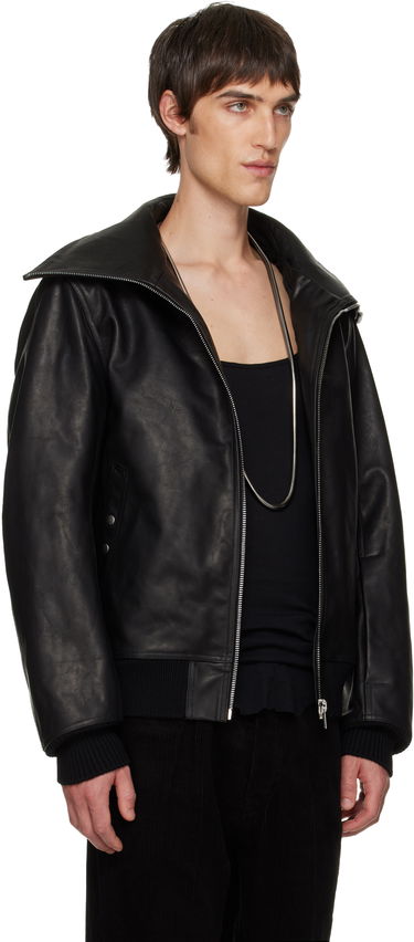 Jakna Rick Owens Concordians Blixa Dracucollar Leather Jacket Črna | RR02E1710 LOO, 1