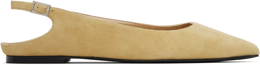 Nega čevljev BY FAR BY FAR Koyna Kid Suede Leather Ballerina Flats Rumena | MWFFC026KL007BG039PL