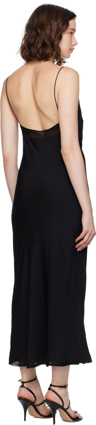 Obleke TOTEME TOTEME Satin Slip Midi Dress Črna | 252-WRD0186-FB0418, 2