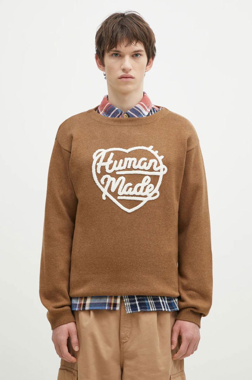 Pleteni pulover Human Made Heart Knit Sweater Rjava | HM28CS018