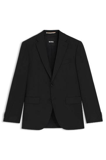 Jakna BOSS BOSS Virgin-Wool Serge Regular-Fit Suit Jacket Črna | 50469172