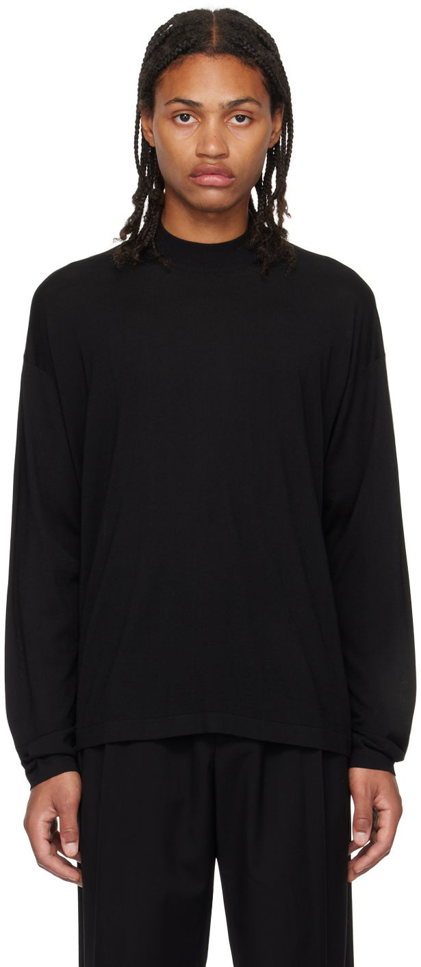 Majica The Row Delsie Long Sleeve T-Shirt Črna | 267-Y590