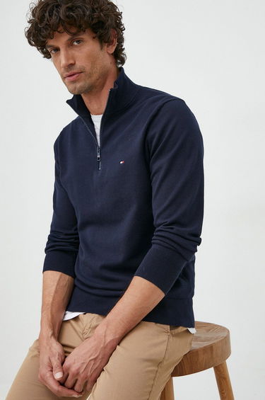 Pulover Tommy Hilfiger Half-Zip Sweatshirt Mornarica | MW0MW25352.9BYY, 0