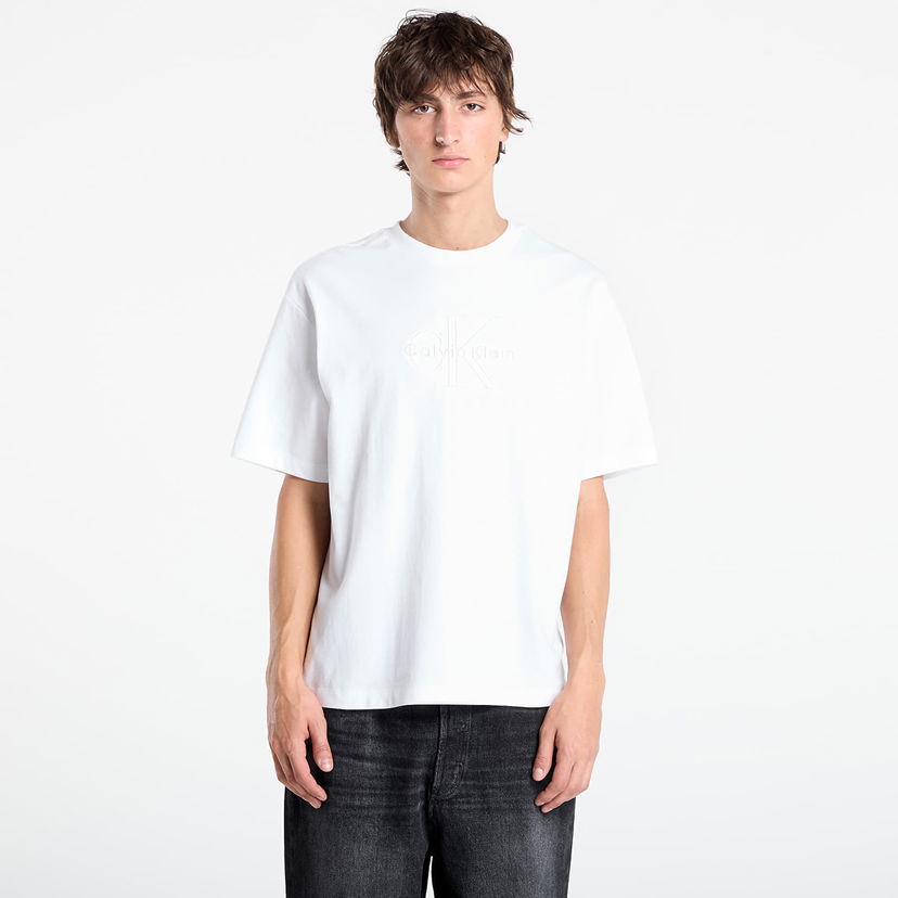 Majica CALVIN KLEIN Calvin Klein Hi Low Emb 16S Jersey T-Shirt Bela | LV04RB295G YAA