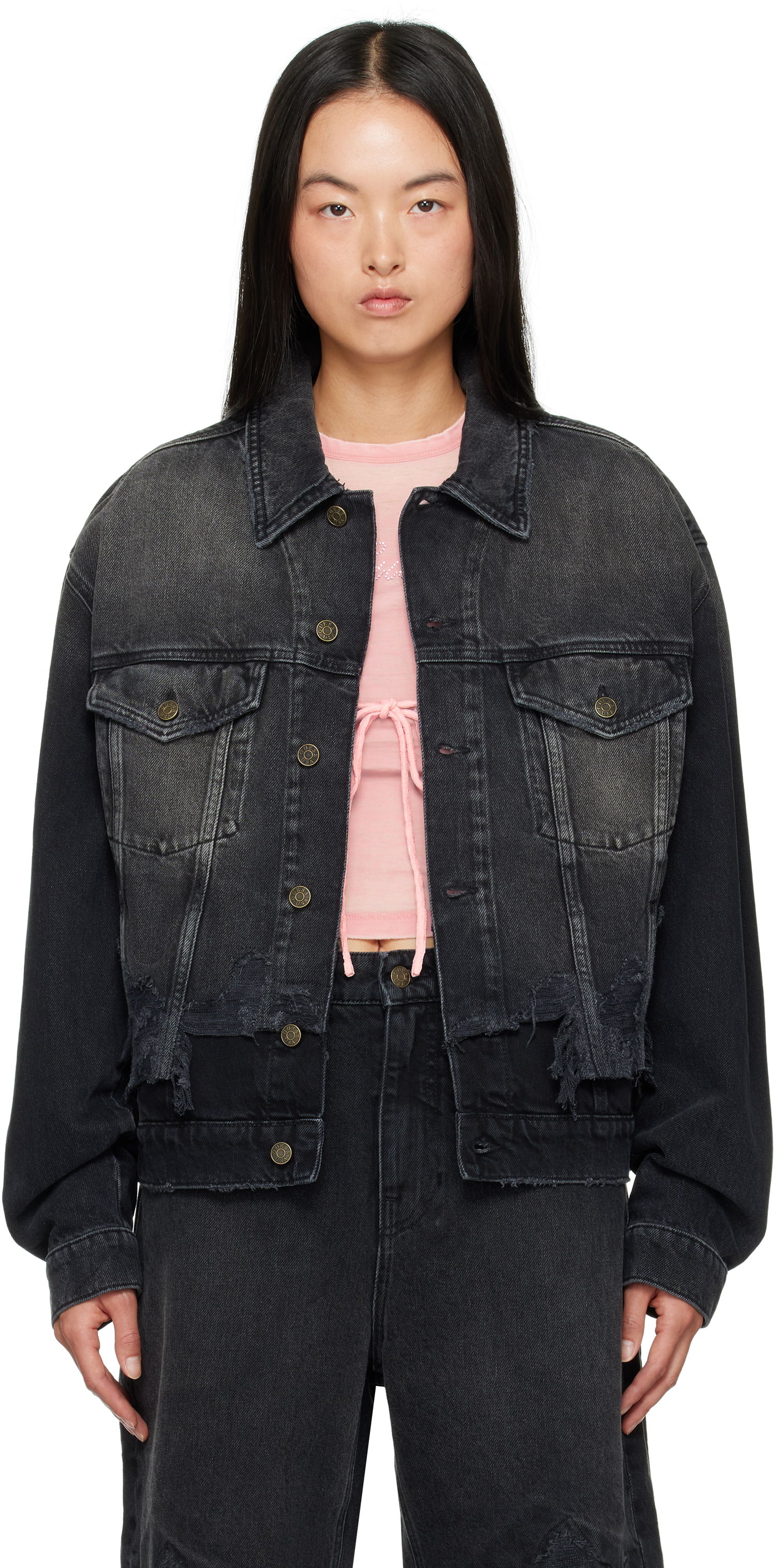 Jakna GUESS Distressed Denim Jacket Črna | M4BN50D57F3, 0