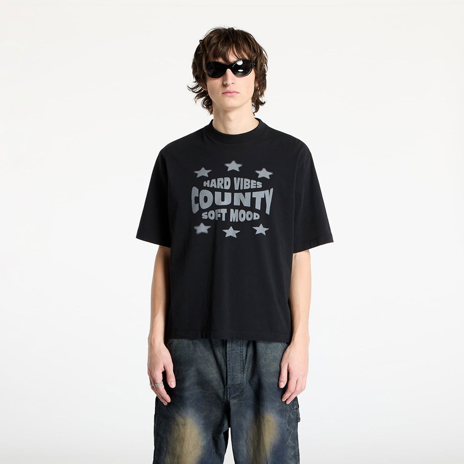 Majica Marcelo Burlon Marcelo Burlon Hard Vibes Boxy T-Shirt Črna | CMAA05AS25JER0061011, 0