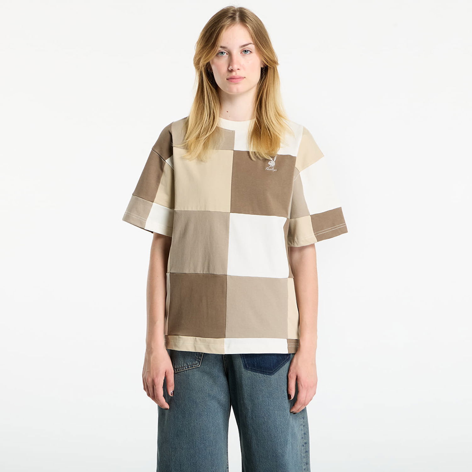 Majica Footshop Playboy x FTSHP Patchwork Tee UNISEX Cream Bež | FTSHP_510, 1