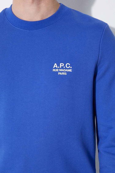 Pleteni pulover A.P.C. A.P.C. Sweat Rider Crewneck Sweatshirt Modra | COEZD.H27699.TIC, 5