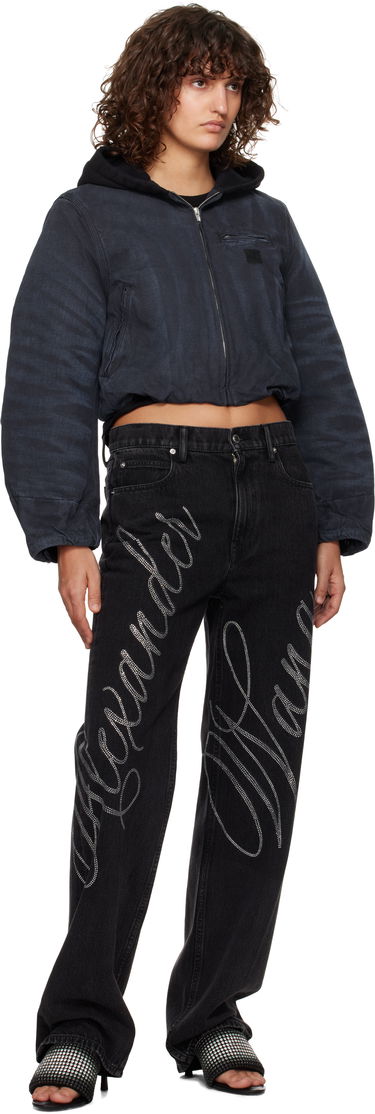 Jakna Alexander Wang Padded Cropped Hooded Jacket Modra | 4WC4242095, 3