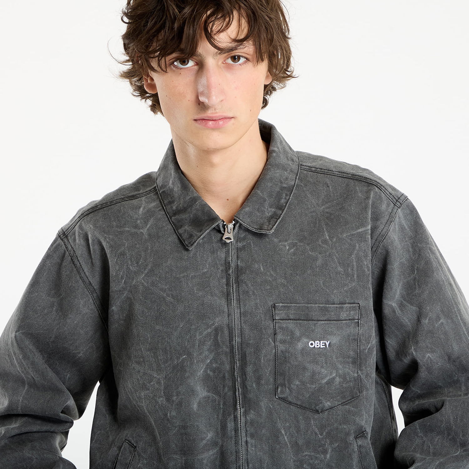 Jakna OBEY OBEY Workman Zip Jacket Siva | 121800599-BWA, 1
