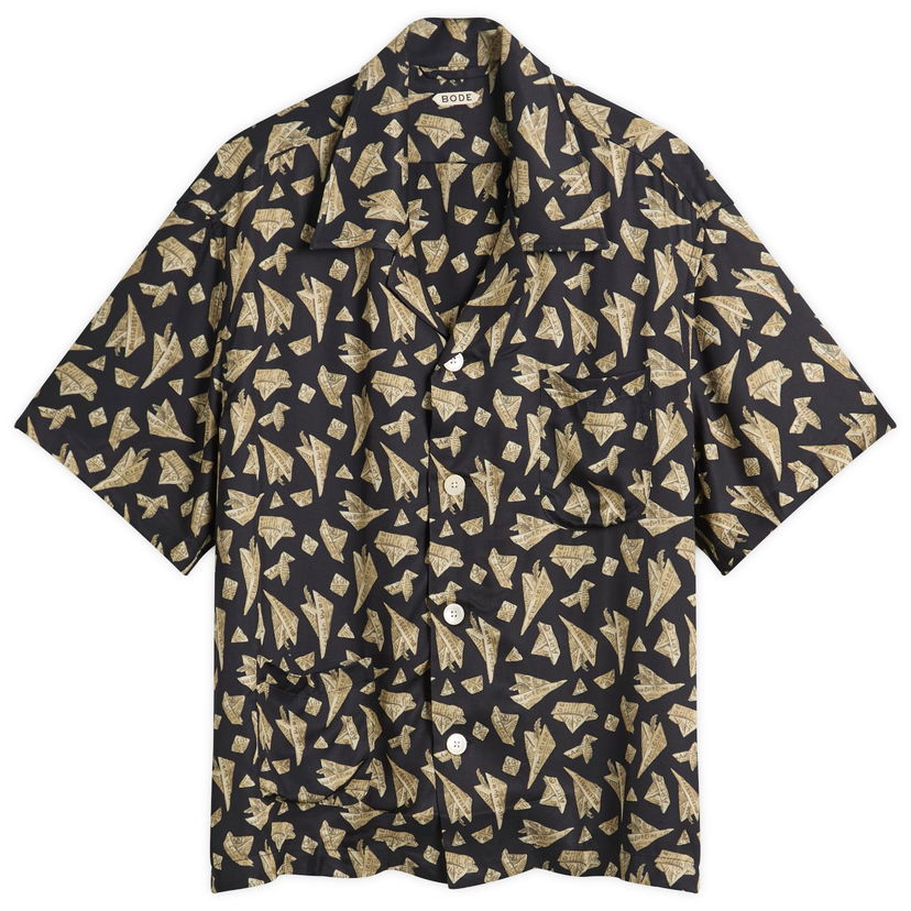 Srajce Bode Paper Hat Short Sleeve Shirt Črna | MRF25SH012