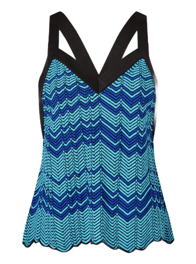 Majica brez rokavov Wales Bonner Palm Knit Sleeveless Top Modra | WS23KN45-KN10-750