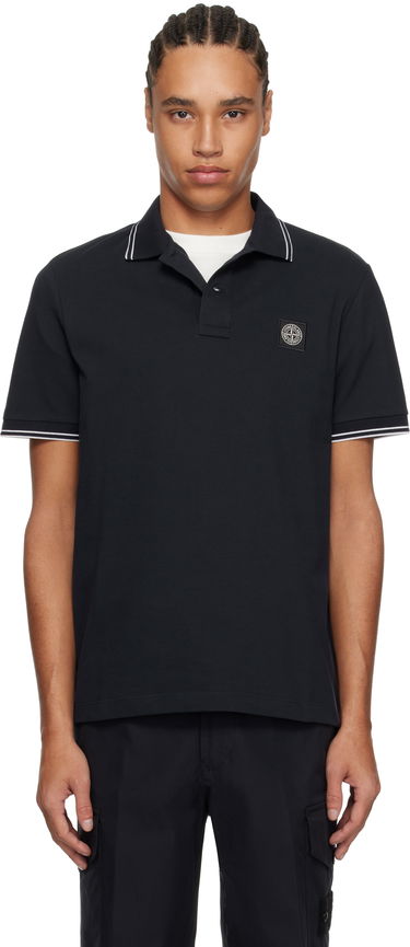 Polo majica Stone Island Stone Island Organic Cotton Elastane Piqué Polo Mornarica | K1S1522002SCS0018, 0