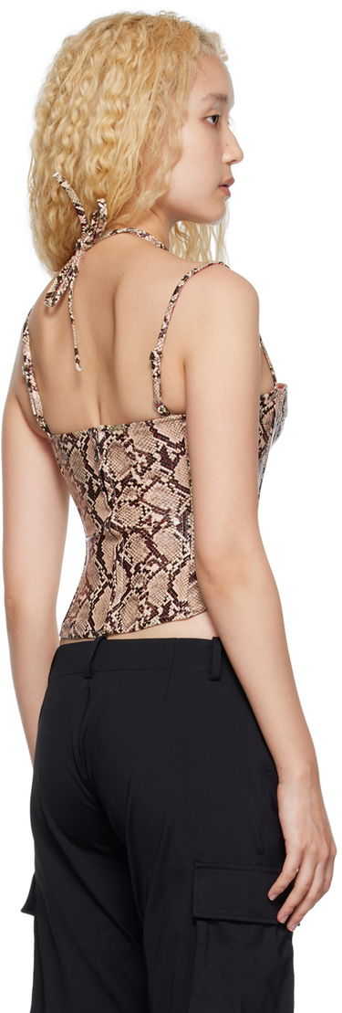 Krop-top Miaou Miaou Aphex Snakeskin Print Halter Tank Top Rjava | 7046-CL-BPY-PU, 2