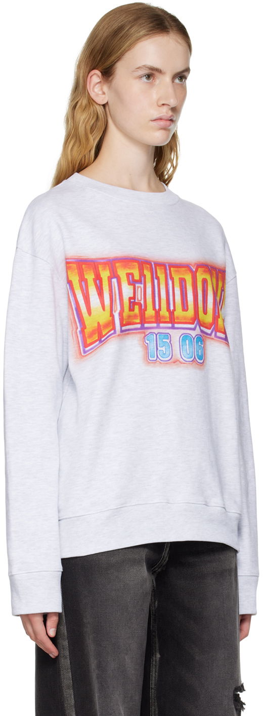 Pleteni pulover We11done We11done Crewneck Sweatshirt with Graphic Print Siva | WD-TS3-22-765-U-GY, 1