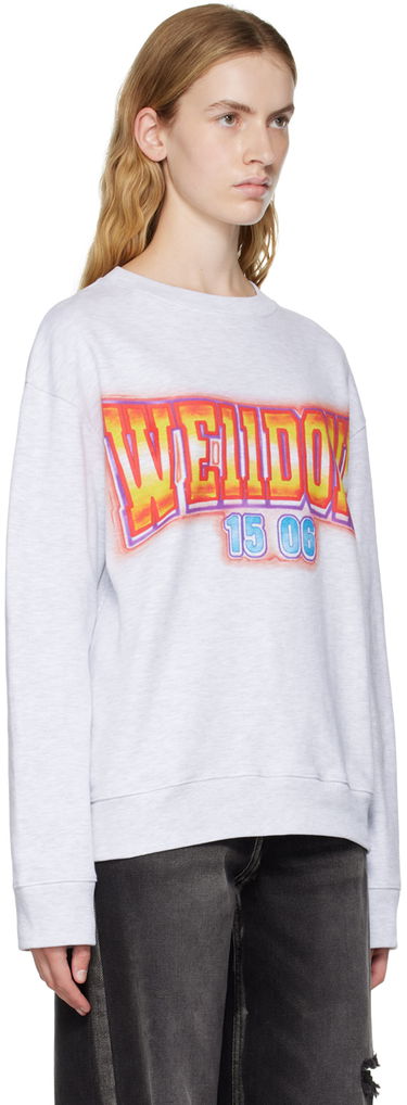 Pleteni pulover We11done We11done Crewneck Sweatshirt with Graphic Print Siva | WD-TS3-22-765-U-GY, 1
