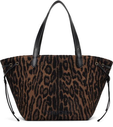 Tote bag Tom Ford Tom Ford Jacquard & Calfskin Large Tote Rjava | L1876-TSY057G, 0