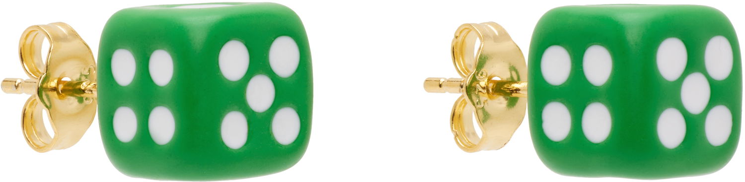 Uhani VEERT VEERT 'The Enamel Dice' Earrings Zelena | OR03GREEN, 1