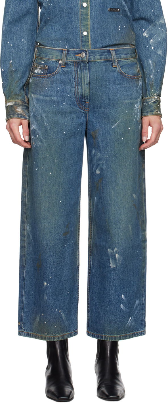 Kavbojke Helmut Lang Painted Wide Leg Jeans Modra | O05DW202