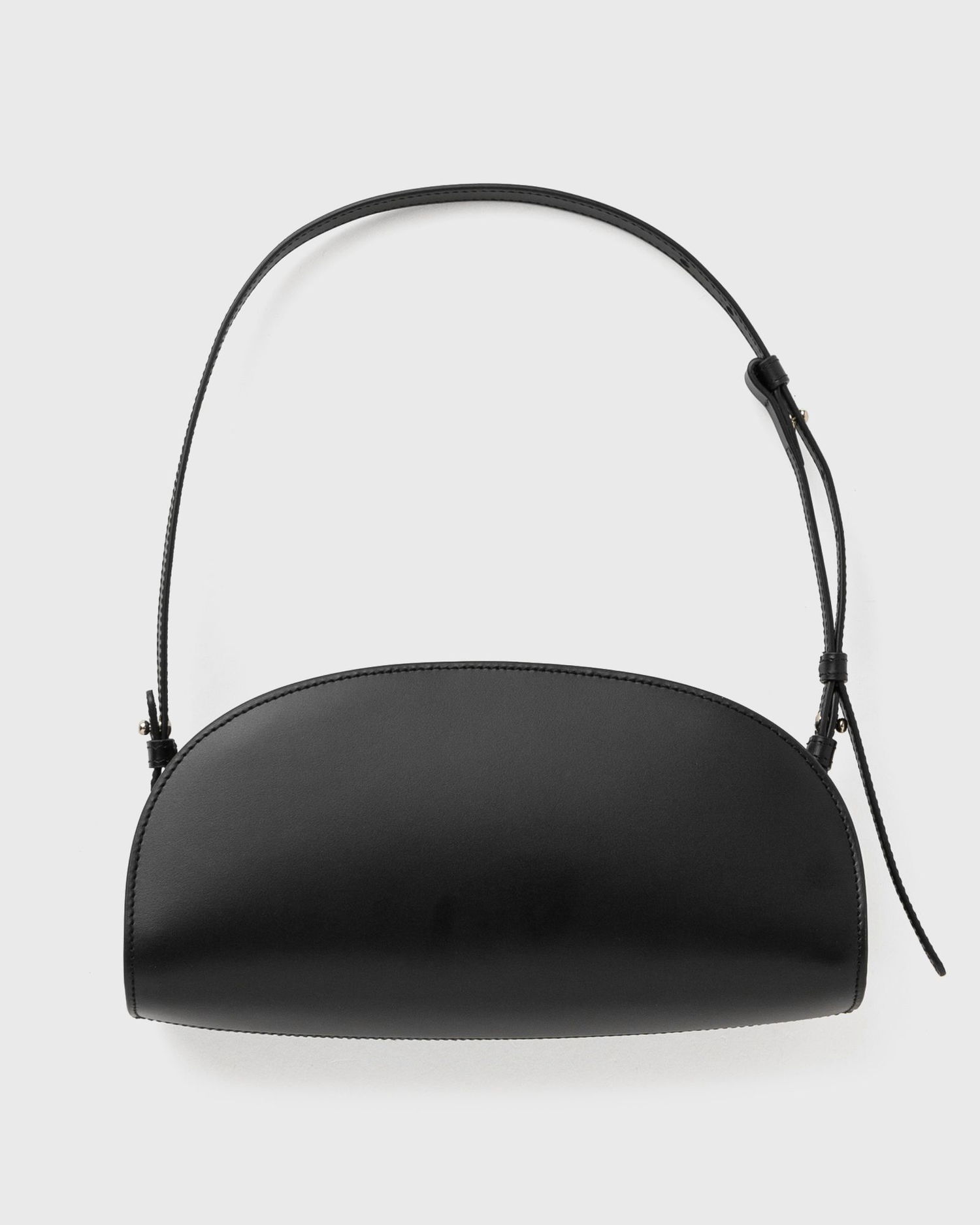 Torba za čez ramo A.P.C. Demi-Lune Leather Shoulder Bag Črna | PXCAX-F61997, 1