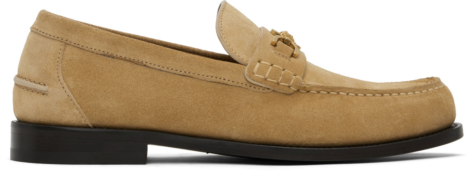 Nega čevljev Versace Versace Giuliano Suede Loafers Bež | 1013592_1A13357, 0