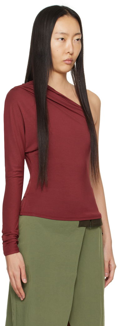 Majica brez rokavov Miaou Miaou Katia One Shoulder Long Sleeve Top Bordo | 7095TJBRUS, 1