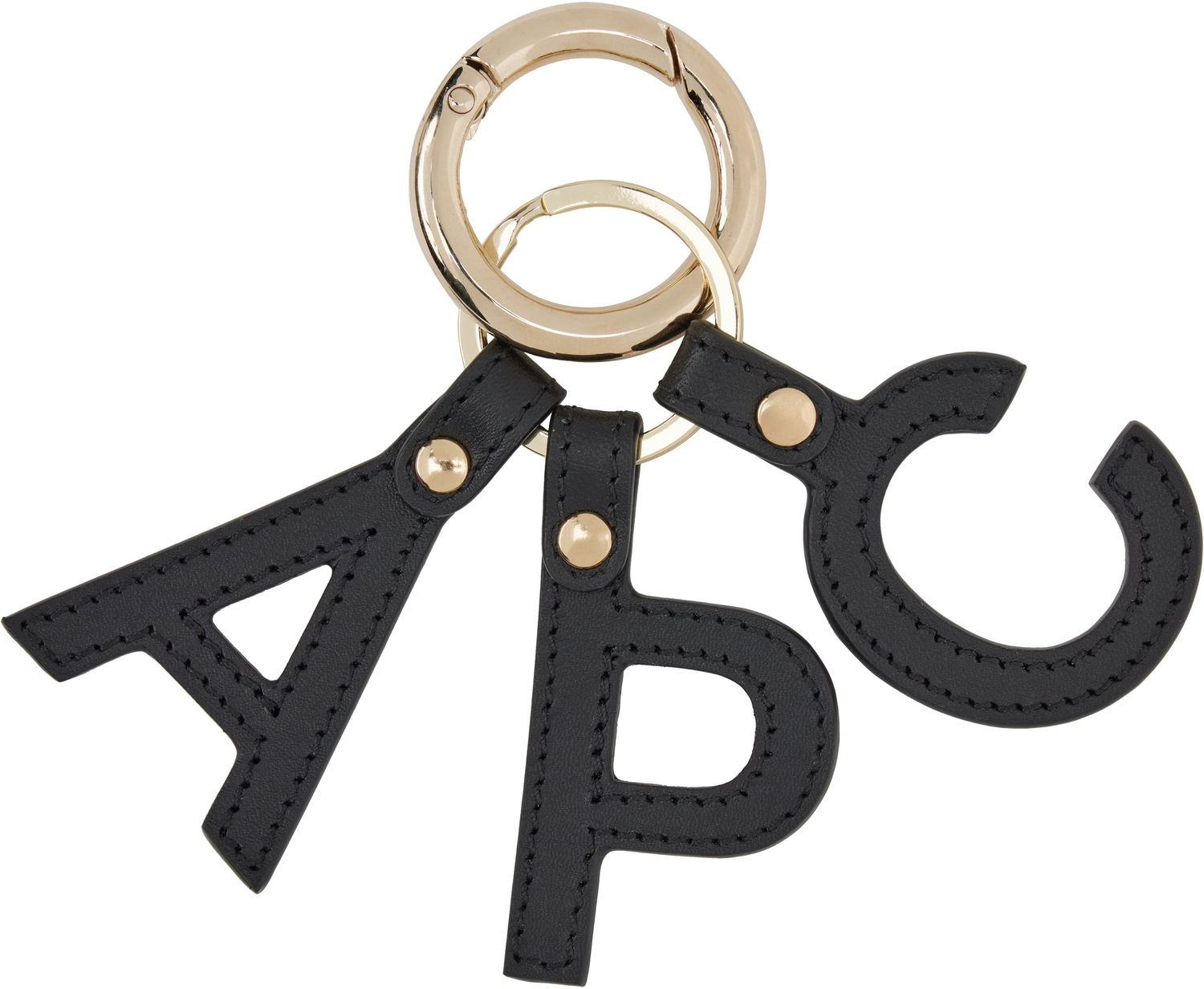 Obeski za ključe A.P.C. A.P.C. Lettres 'A.P.C.' Leather Keychain Črna | PXAWV-F63656, 0