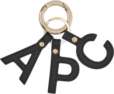 Obeski za ključe A.P.C. A.P.C. Lettres 'A.P.C.' Leather Keychain Črna | PXAWV-F63656, 0