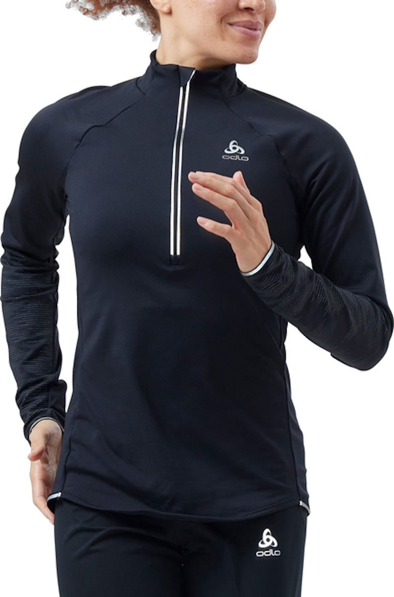 Pulover Odlo Lightweight Half-Zip Running Shirt Črna | 323321-15000